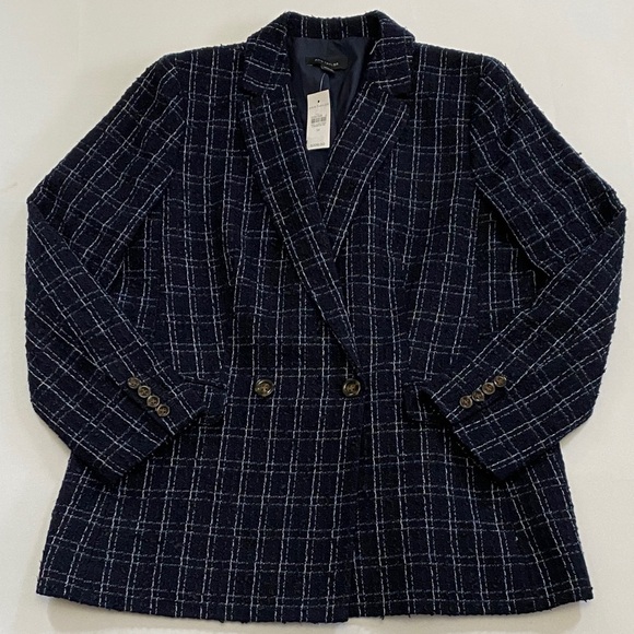 Ann Taylor Navy Plaid Blazer - Picture 2 of 10